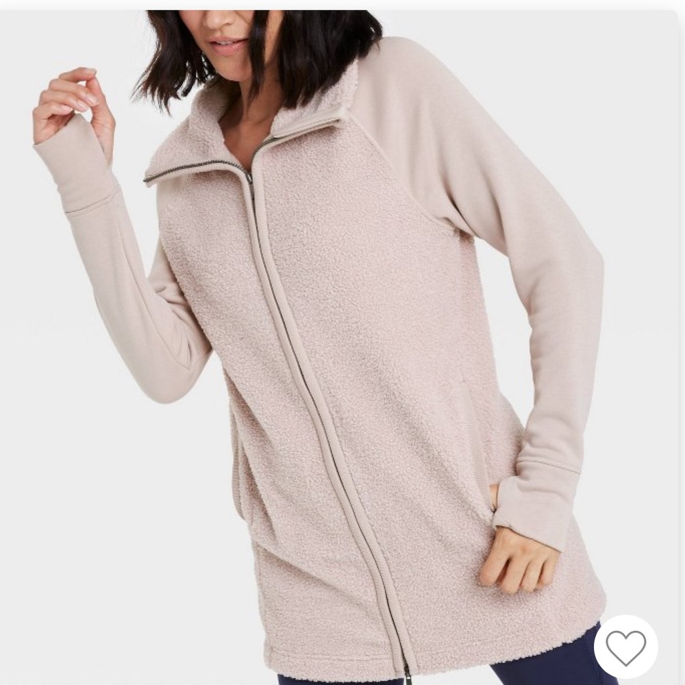 Sherpa faux fur zip jacket